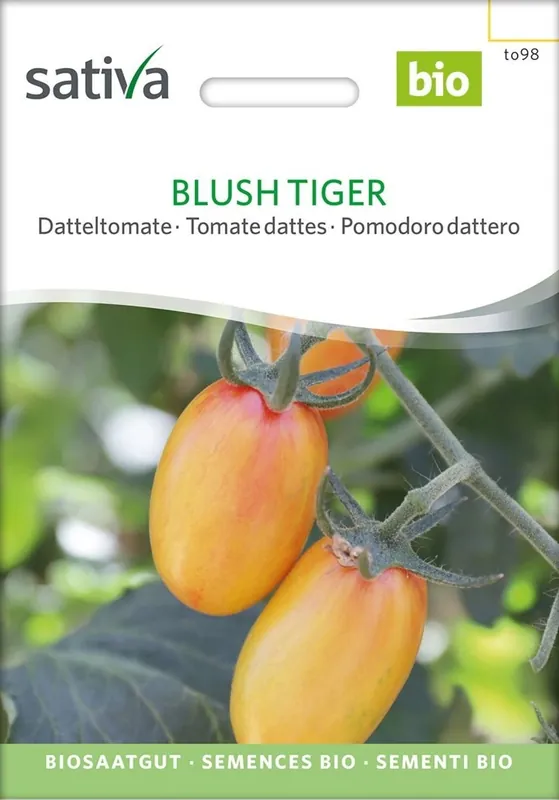 Sativa Biologische Dadeltomaat, Blush Tiger - Snelle verzending
