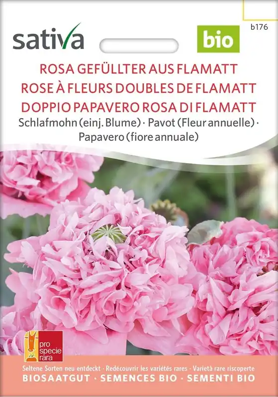 Gratis retourneren | Sativa Biologische Klaproos Roze-gevuld van Flamatt