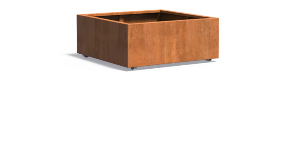 ADEZZ Carrez Plantenbak Gemaakt van Cortenstaal met Wielen, 100 x 100 x 40 cm | Eenvoudig retourneren