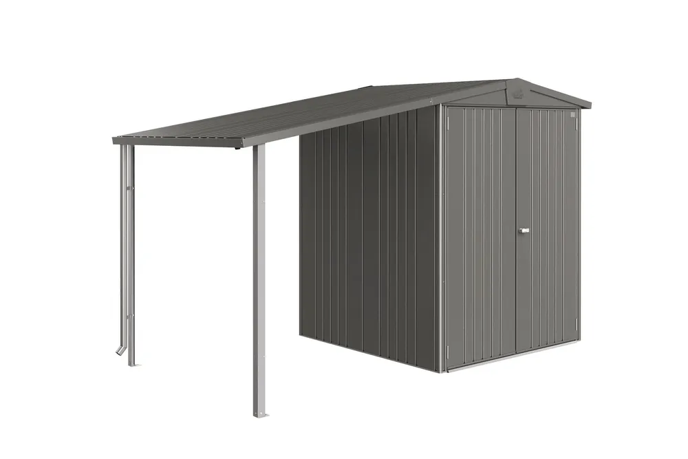 Op voorraad - Biohort Zijdak voor Gereedschapsschuur Europa - Kwartsgrijs-Metallic, Grootte 2/3/4A