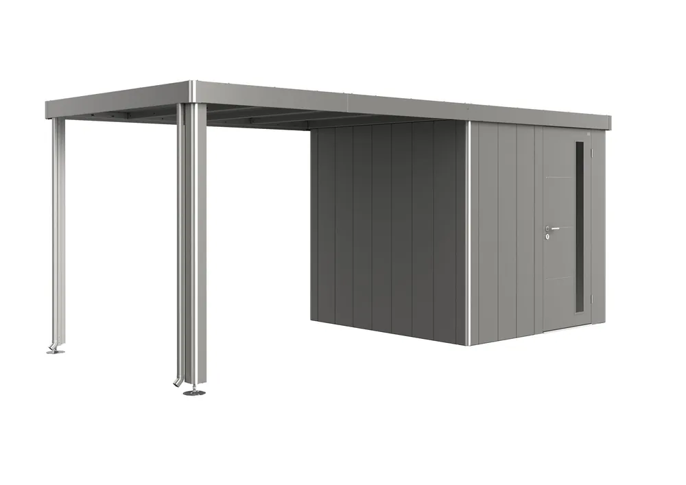 Premiumkwaliteit | Biohort Zijdak voor Gereedschapsschuur Neo- Kwartsgrijs-Metallic, Grootte 2A/2B/2C/2D
