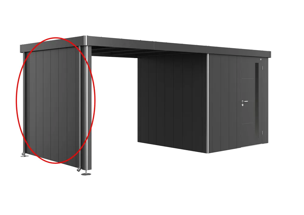 Biohort Zijpaneel voor Zijdak voor Neo Gereedschapsschuur - Donkergrijs-Metallic, 2A/2B/2C/2D - Zolang de voorraad strekt