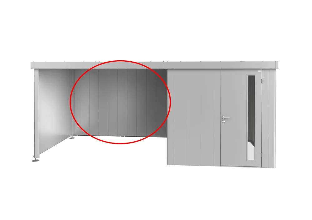 Biohort Achterwand voor Zijdak voor Neo Gereedschapsschuur, Zilver-metallic - Vanaf nu beschikbaar