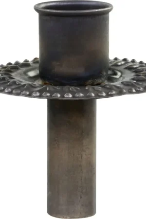 Chic Antique Fles Kandelaar - Ø 8 cm, Antiek Koper | Dagdeal