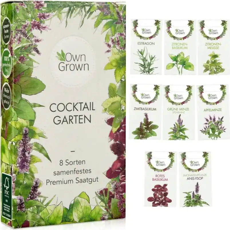 Net binnen - Own Grown Cocktail Tuinzaden, Set van 8