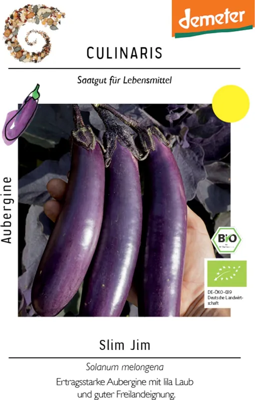 Net binnen | Culinaris Biologische Aubergine - Slim Jim