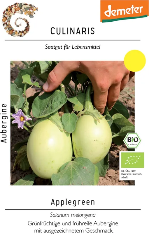 Culinaris Biologische Aubergine - Applegreen - Op voorraad