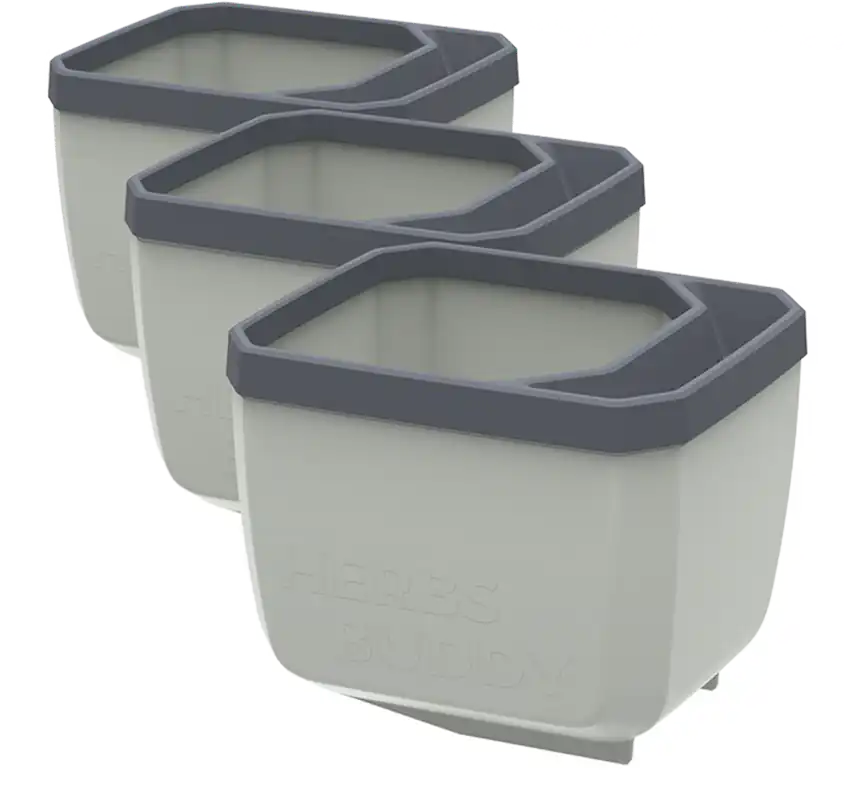 GUSTA GARDEN HERBS BUDDY Kruidenpot - Set van 3, Lichtgrijs - Veel voordeel