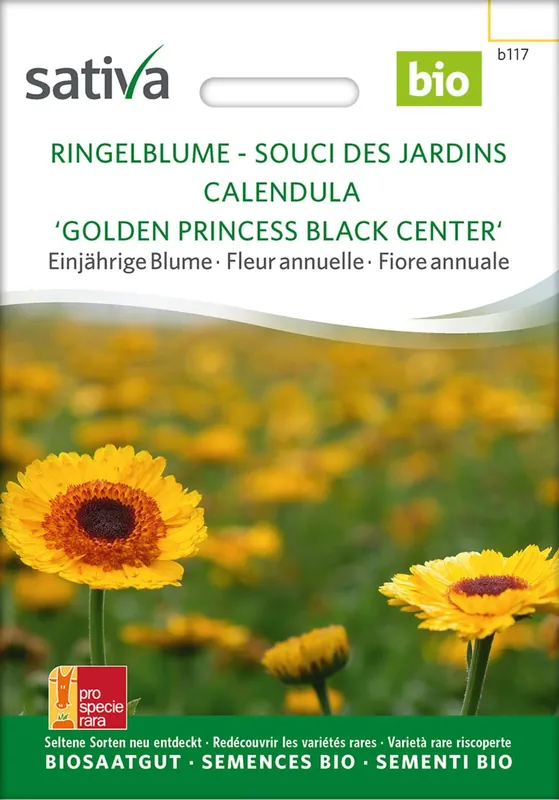 Bespaar nu - Sativa Biologische Goudsbloem "Golden Princess Black Centre"