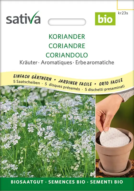 Bestseller - Sativa Biologische Koriander "Zaaischijf"