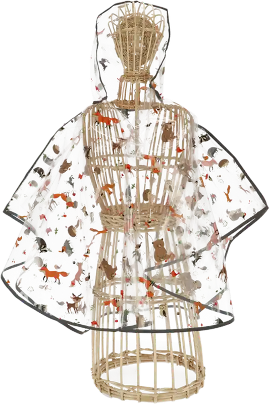 Esschert Design Kinderponcho "Waldtiere" - Transparant - Beperkte voorraad