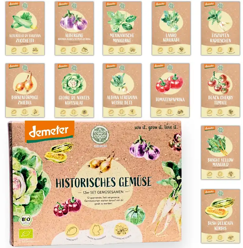 LOVEPLANTS Biologische Historische Groentezaadset - Online bestelbaar