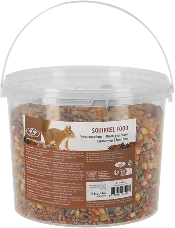 Zolang de voorraad strekt - Esschert Design Eekhoornvoer in Emmer, 2 kg