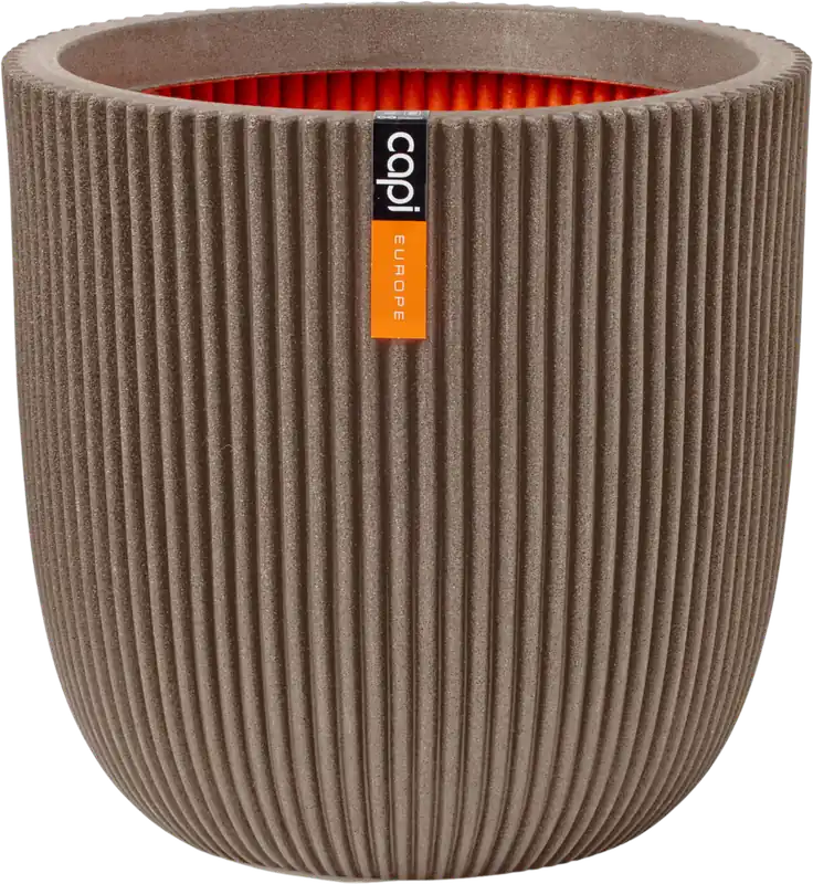 Capi Bloempot Bol "Groove", 54x52 cm, Taupe - Topdeal