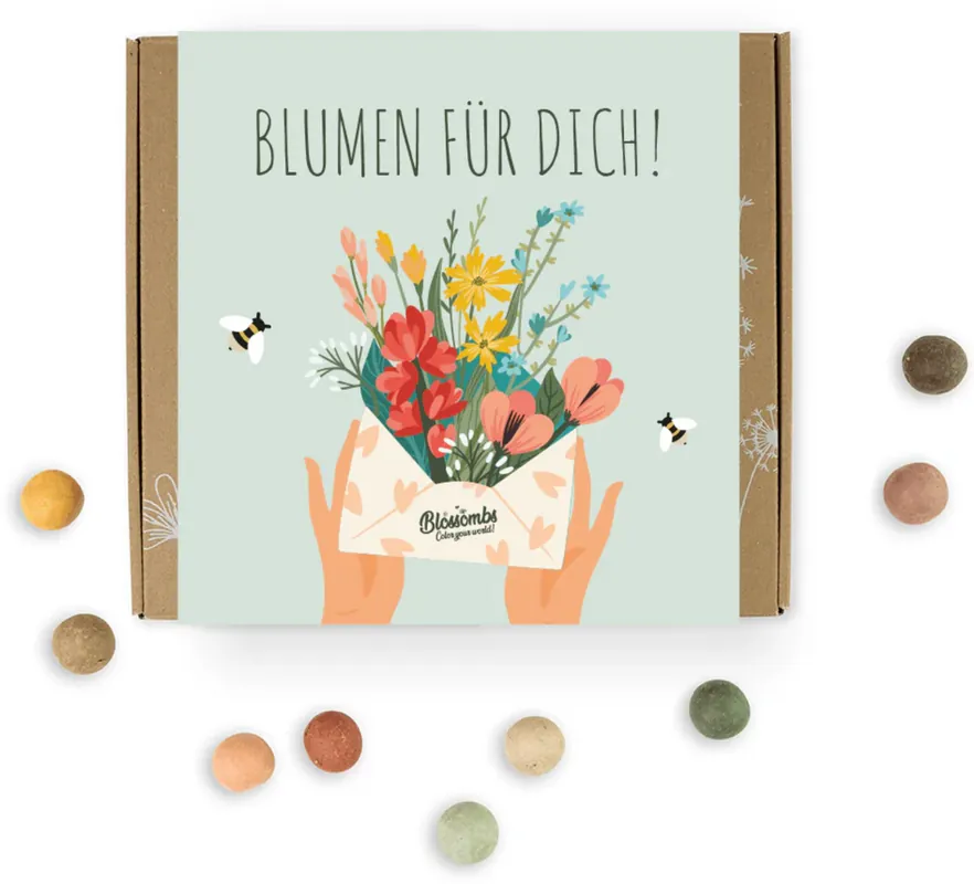 Blossombs Zaadbommen Cadeaubox - Blumen für dich!, Mini - Hoog gewaardeerd