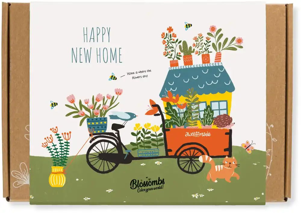 Fabrieksprijs - Blossombs Zaadbommen Cadeaubox Klein - Happy New Home, Klein