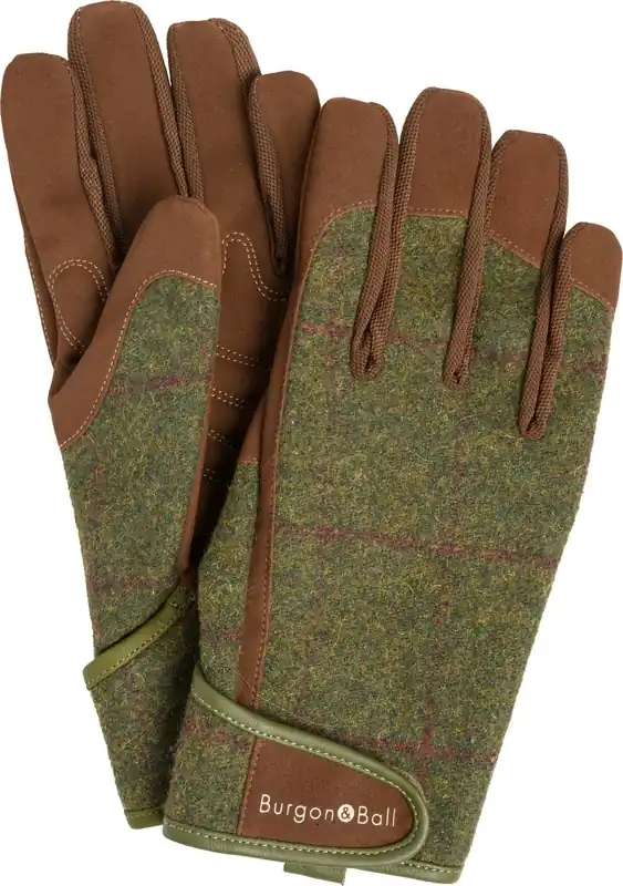 Prijsverlaging - Burgon & Ball Heren Tuinhandschoenen - Heritage Tweed, M/L (1 Paar)