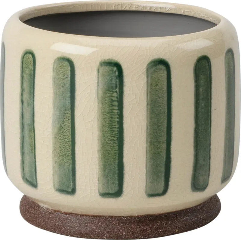 Burgon & Ball Kamerplantenpot "Collector" - Groen gestreept, ⌀ 16 cm - Vanaf nu beschikbaar