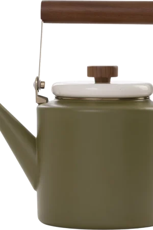 Barebones Emaille Theepot - Olijf - Koopje