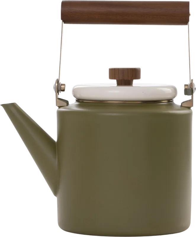 Barebones Emaille Theepot - Olijf - Koopje