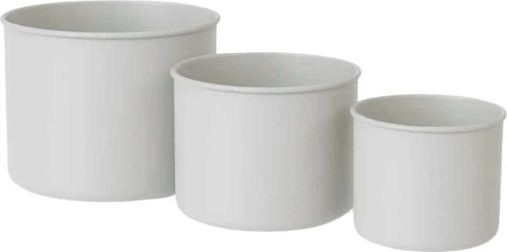 Livlig Metalen Bloempot, Set van 3, Greige | Superprijs