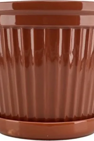Net binnen - Miljögården Plantenbak Terra Stripe - Roestbruin, S