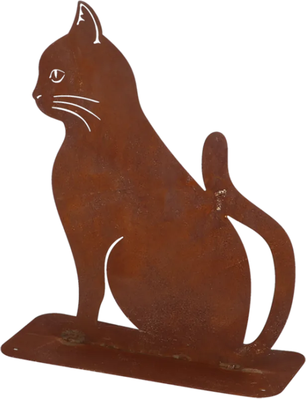 Esschert Design Roestige Zittende Kat | Online bestelbaar