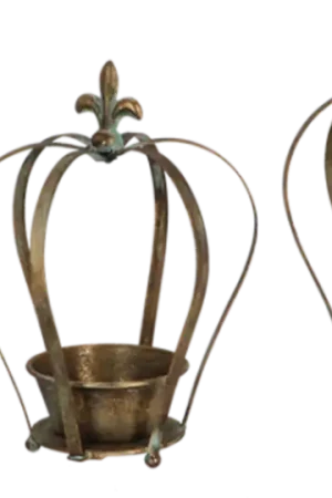 Esschert Design Aged Metal Kroonvormige Plantenbak - Set van 3 - Rechtstreeks uit de fabriek