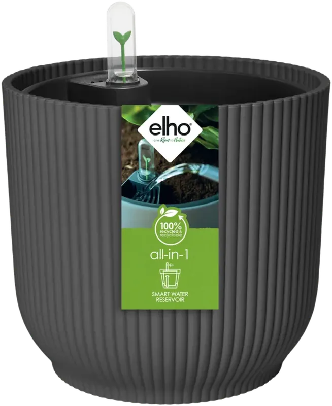 elho allin1 vibes rond 18cm + self-watering insert, linnen wit | Nog maar een paar beschikbaar