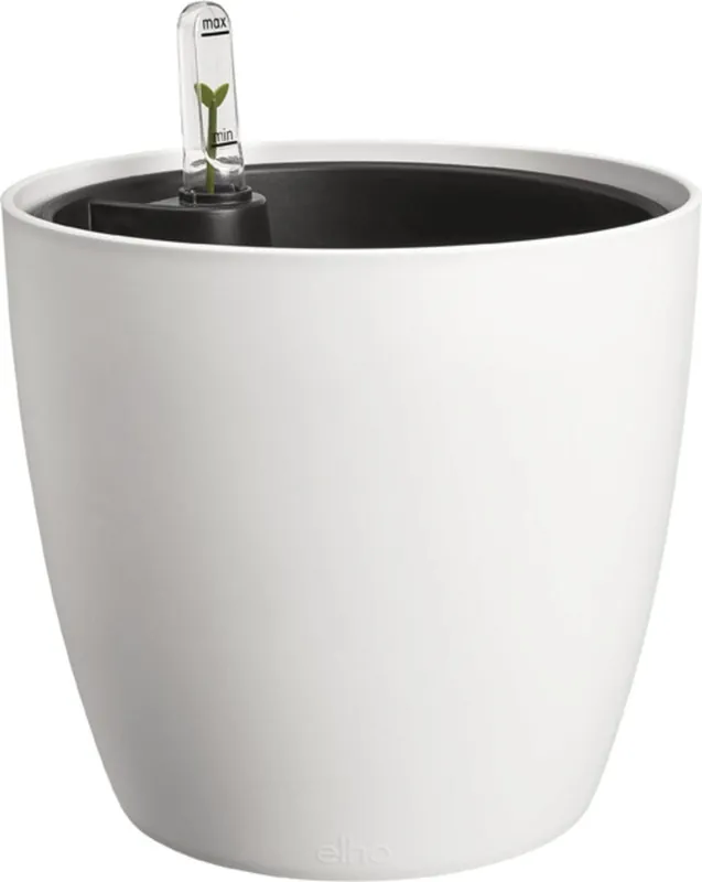 Fabrieksprijs | elho allin1 brussels rond 18cm + self-watering insert, wit