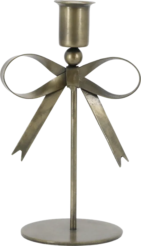 Chic Antique Kandelaar met Strik, H 18 / L 10,5 / B 7,5 cm - Nieuw
