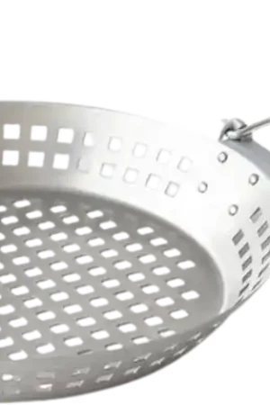Laatste dagen - Denk Keramik Roestvrijstalen Grillpan met Inklapbare Handgreep voor het Braadvuur