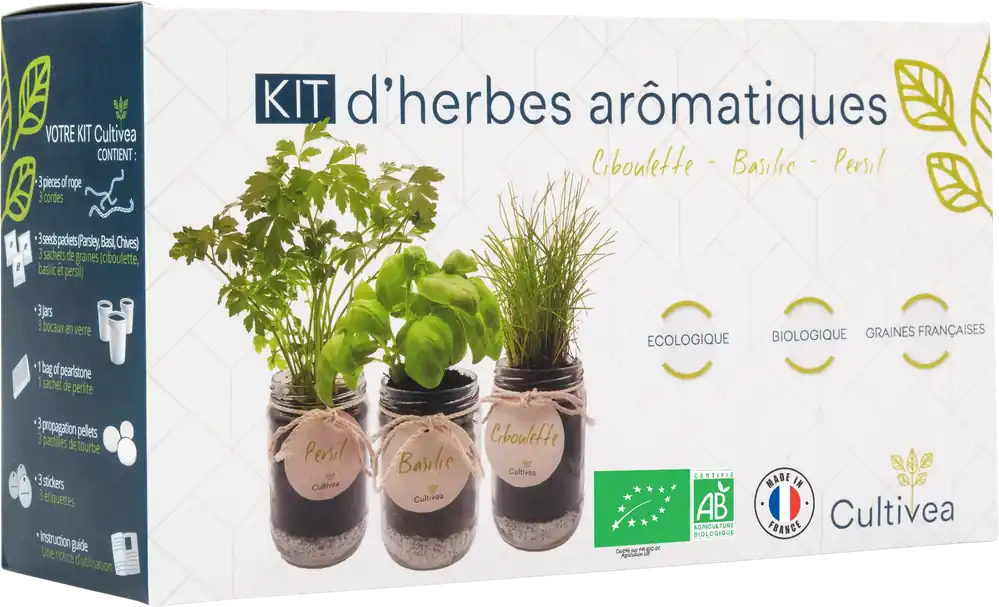 Sale - Cultivea Ready to Grow Set Kruiden (Basilicum, Peterselie, Bieslook)