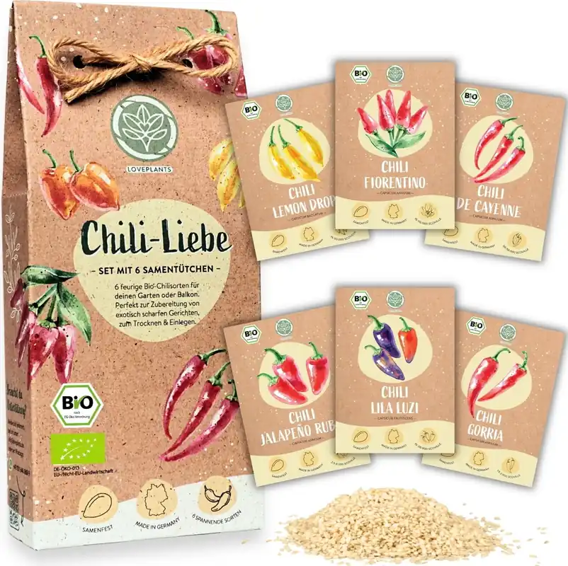 LOVEPLANTS Biologische Zadenset "Chili-Liefde" - Veilig winkelen