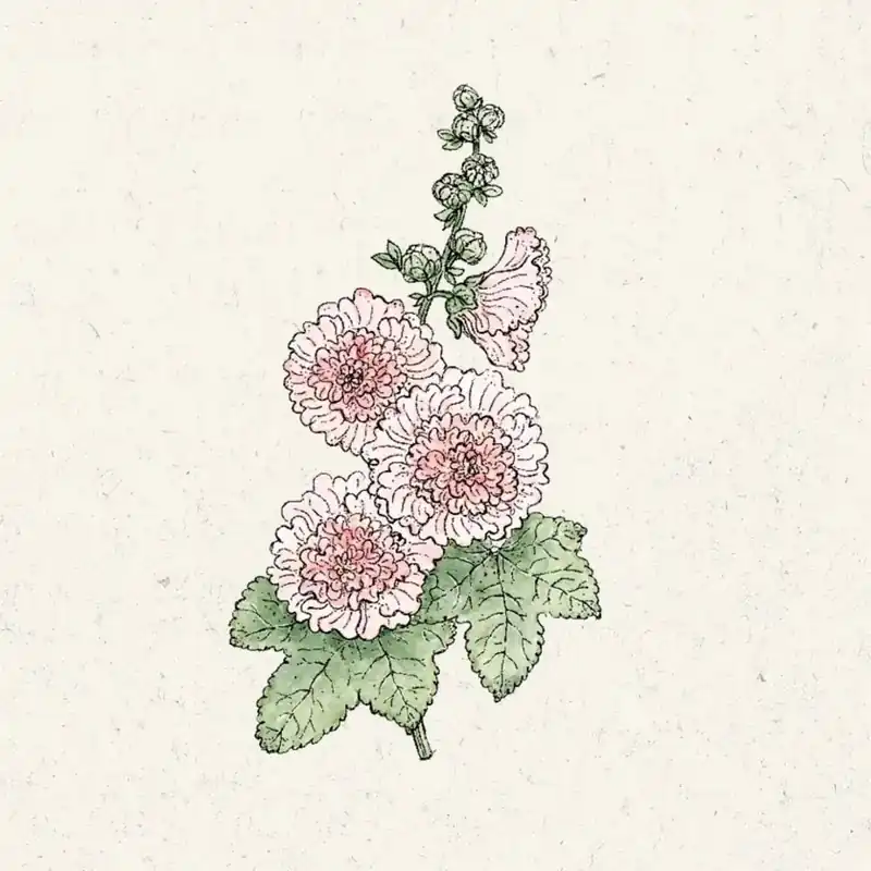 Jora Dahl Alcea rosea "Queeny Salmon" (Stokroos) - Tijdelijke aanbieding