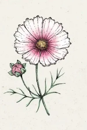 Aanrader - Jora Dahl Cosmos bipinnatus "Daydream" (Cosmea)