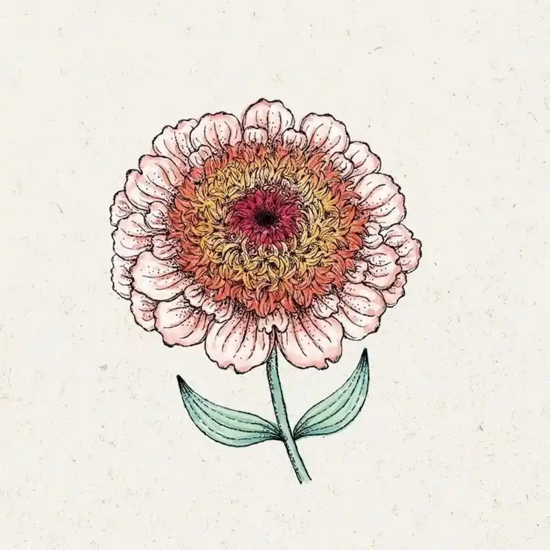 Zojuist toegevoegd - Jora Dahl Zinnia elegans "Zinderella Peach" (Zinnia)