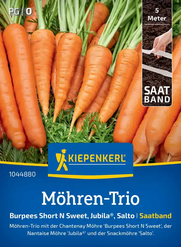 Nieuw product | Kiepenkerl Worteltrio Short ‘N‘Sweet, Salto, Jubila® - Zaadlint