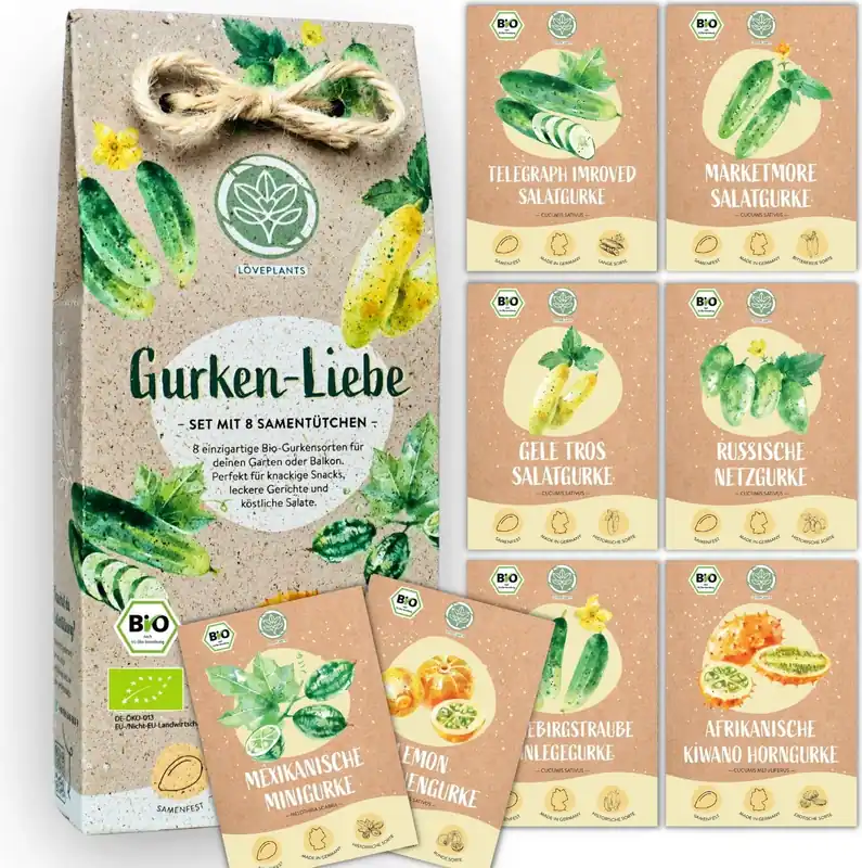 LOVEPLANTS Biologische Komkommer Zaadset - Nog enkele stuks