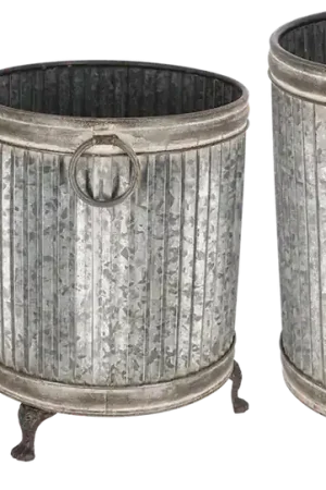 Veilig betalen - Esschert Design Ronde Plantenbakken met Voeten - Set van 3