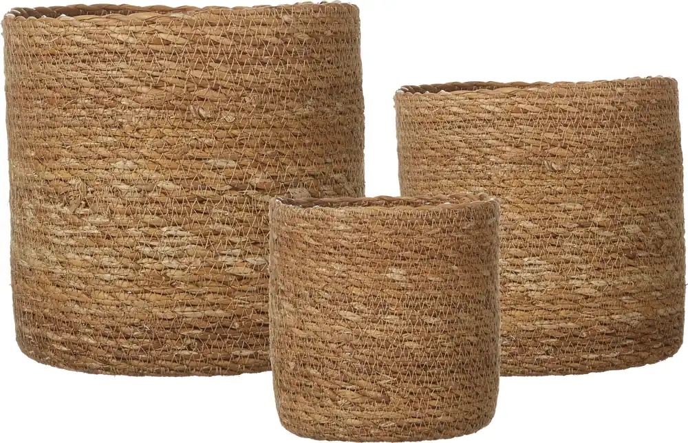 Koopje | Wikholm Belle Bloempotten - Naturel, Set van 3
