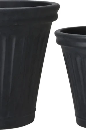 Prijs verlaagd - Wikholm Demeri Bloempotten - Set van 2, Zwart
