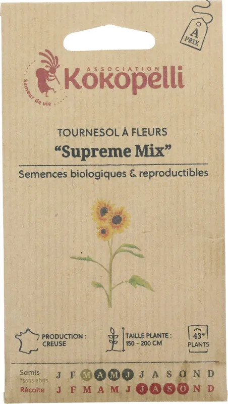 Kokopelli Biologische Zonnebloem (Sierras) "Supreme Mix", 50 Korrels - Bespaar nu