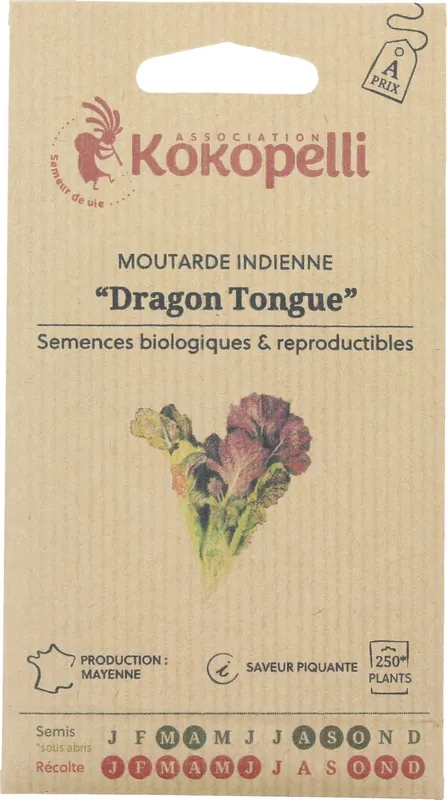 Kokopelli Biologische Indiase Mosterd "Dragon Tongue", 300 Korrels | Veilig betalen
