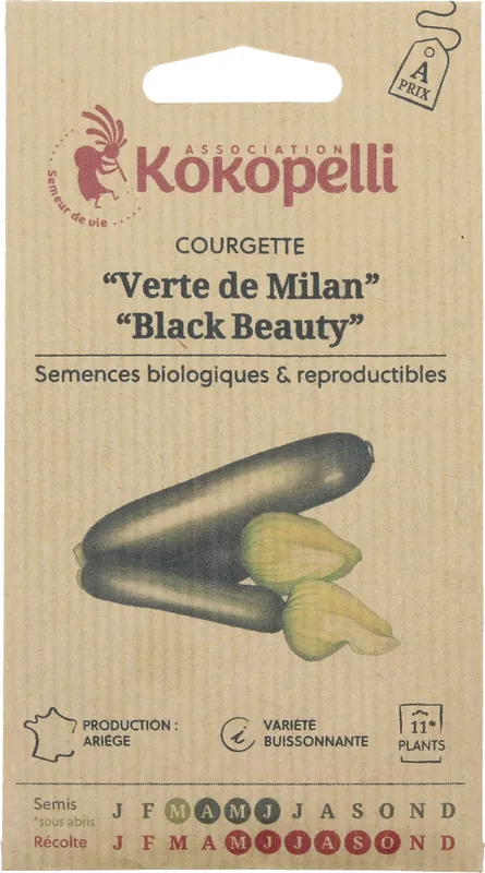 Kokopelli Biologische Courgette "Black Beauty" (Milanese Variëteit), 12 Korrels | Topdeal