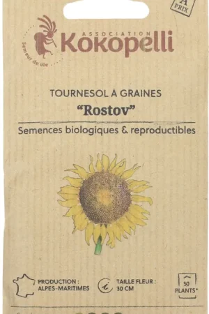Zojuist toegevoegd - Kokopelli Biologische Zonnebloem (Zaadsoort) "Rostov", 50 Korrels