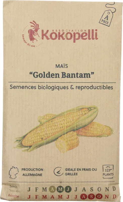 Kokopelli Biologische Gele Suikermaïs "Golden Bantam", 30 g | Sale