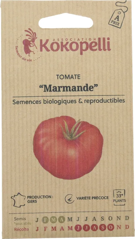 Beperkte voorraad - Kokopelli Biologische Rode Tomaat "Marmande", 35 Korrels
