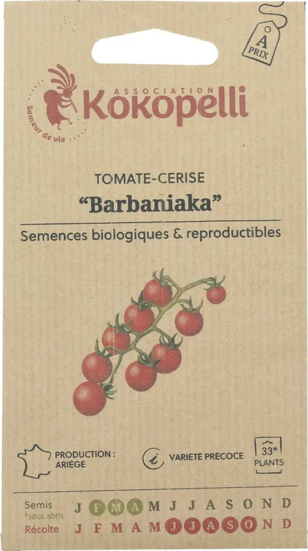 Premium | Kokopelli Biologische Rode Cherrytomaat "Barbaniaka", 35 Korrels
