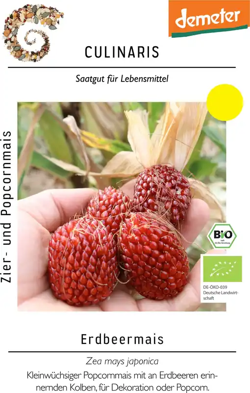 Premiumkwaliteit | Culinaris Bio Aardbeienmaïs, 40 Korrels